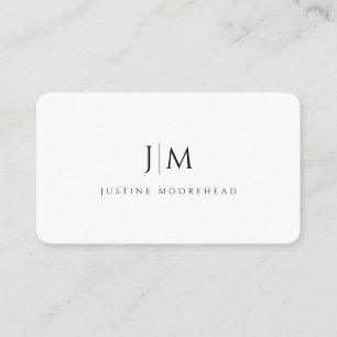 Modern Professional Simple Monogram Minimalist Business Card