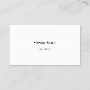 Modern Professional Simple Plain White Business Card