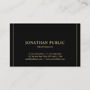 Modern Professional Simple Template Gold Text Luxe Business Card