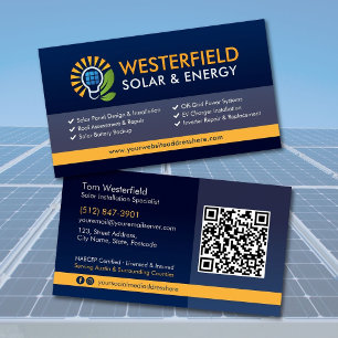 Modern Professional Solar Panel Installation Business Card