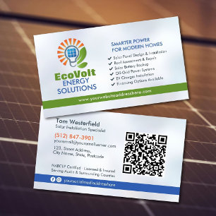 Modern Professional Solar Panel Installation Business Card