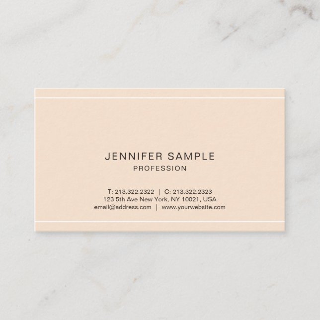Modern Professional Sophisticated Simple Plain Business Card (Front)