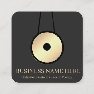 Modern Professional Sound Bath Therapy Gong Square Business Card