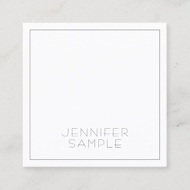 Modern Professional Square Elegant Luxury Plain Square Business Card (Front)