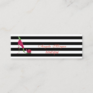Modern Professional Striped -Heel Mini Business Card