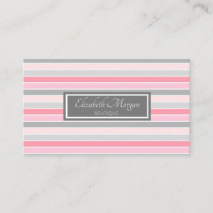 Modern Professional Stylish Grey Frame, Stripes Business Card