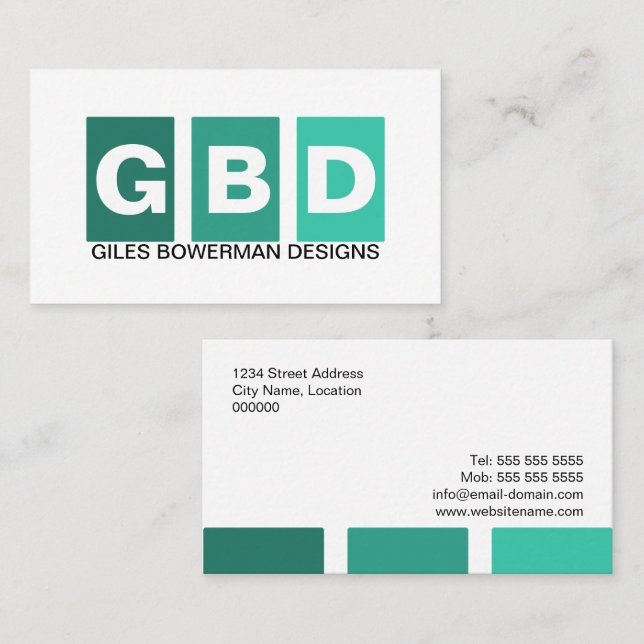 Modern Professional Teal Business Card (Front/Back)