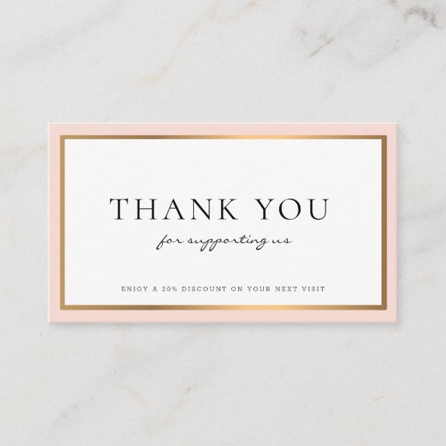 modern professional |thank you for your support business card (Front)