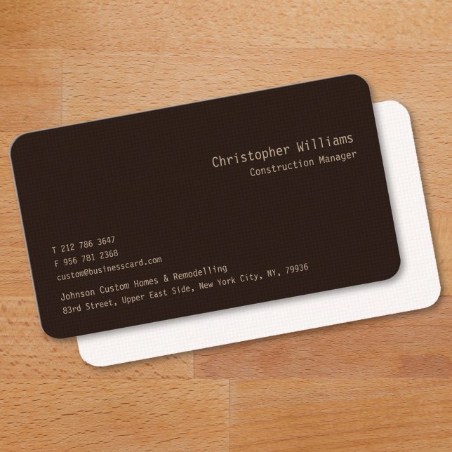 Modern Professional Trendy Brown Squares Pattern Business Card (Modern Professional Trendy Brown Squares Pattern Business Card)