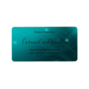 Modern Professional Turquoise Candle Label