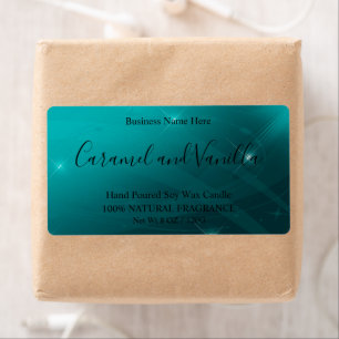 Modern Professional Turquoise Candles Label