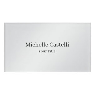 Modern Professional Unique Soft Grey Name Tag