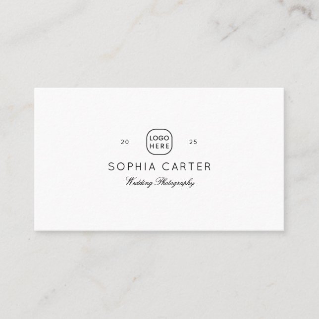Modern Professional Wedding Photographer Qr Code Business Card (Front)