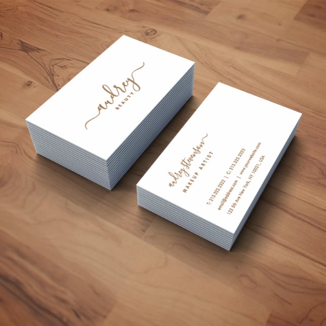Modern Professional White Gold Signature Business Card (Creator Uploaded)