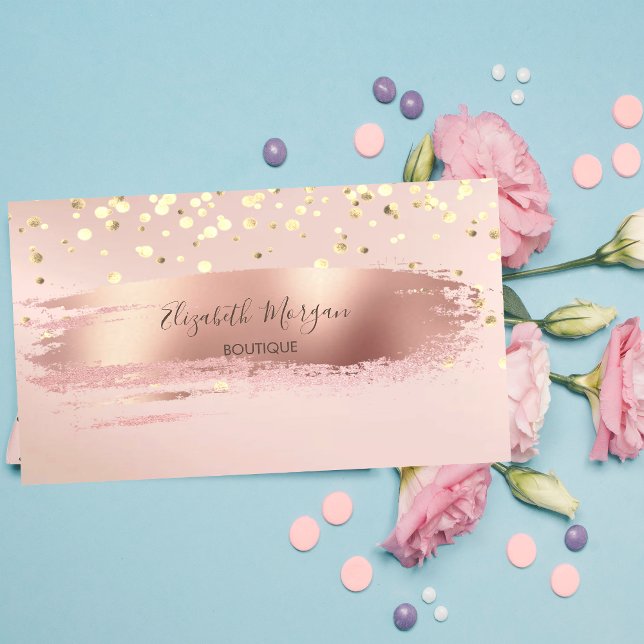 Modern Professsional  ,Gold Confetti, Brush Stroke Business Card (Creator Uploaded)