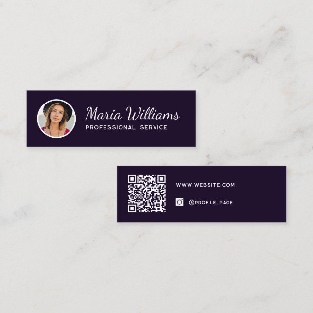 Modern profile photo and QR code Business Card (Front/Back)
