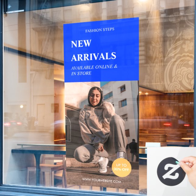 Modern Promotion Photo Blue Business Ads (Cafe Window)