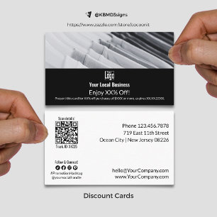 Modern Promotional Local Business XX% Discount Card