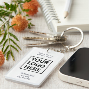 Modern Promotional Logo Slogan Business Address Key Ring