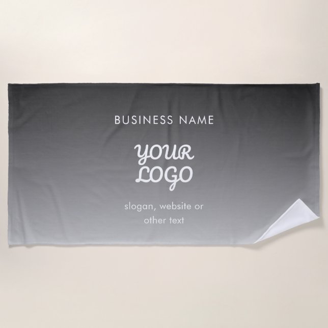 Modern Promotional Logo & Text | Editable Colour Beach Towel (Front)
