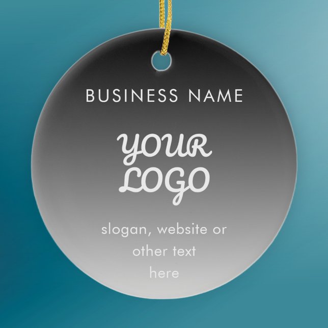 Modern Promotional Logo & Text | Editable Colour Ceramic Tree Decoration (Creator Uploaded)