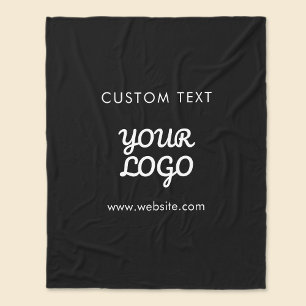 Modern Promotional Logo & Text Editable Colour Fleece Blanket