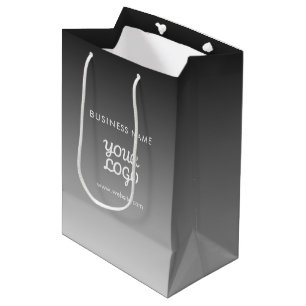 Modern Promotional Logo & Text   Editable Colour Medium Gift Bag