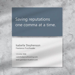 Modern Proofreader Freelancer Minimalist  Business Card