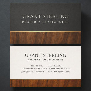 Modern Property Development Wood Professional Business Card