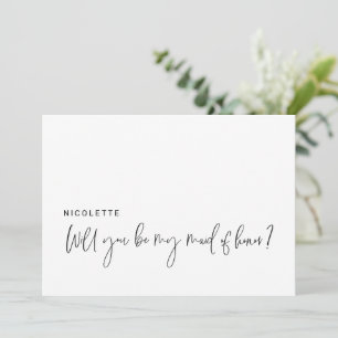 Modern Proposal Will You Be My Maid of Honour Card