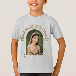Modern Proud Brother or Sis of Grad Custom Photo T-Shirt