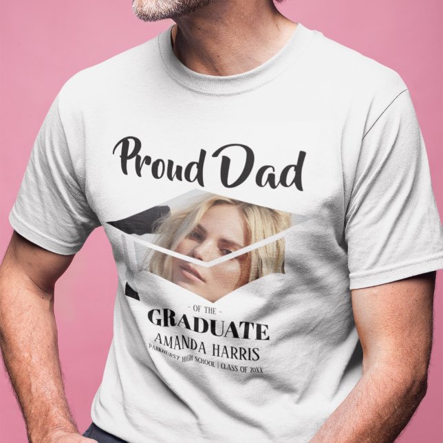Modern Proud Dad Of The Graduate | Photo T-Shirt (Creator Uploaded)