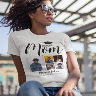 Modern Proud Mum   5 Photo Graduation T-Shirt