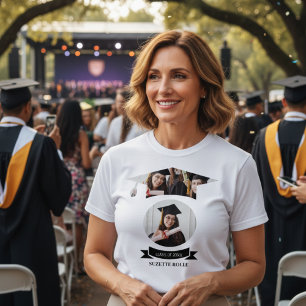 Modern  Proud Mum  Graduation Shirt With Photos