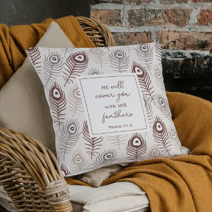 Modern Psalm 91:4 Custom Prayer Keepsake Gift Cushion