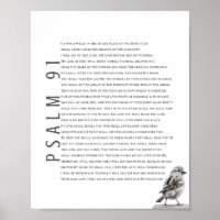 Modern Psalm 91 Bible Scripture Christian Bird Art
