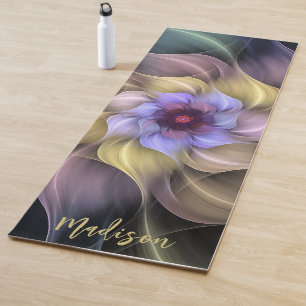 Modern Psychedelic Fractal Flower Petal Yoga Mat