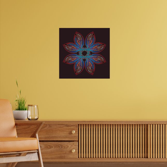Modern psychedelic mandala poster (Living Room 2)