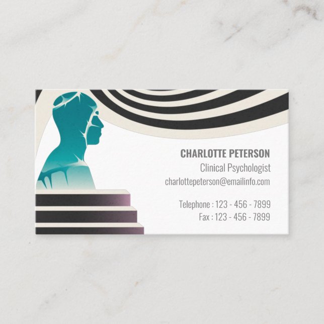 Modern Psychologist & Counsellor  Business Card (Front)