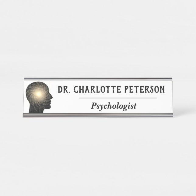 Modern Psychologist  Desk Name Plate (Front)