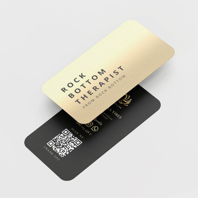 MODERN PSYCHOLOGIST ROCK BOTTOM THERAPIST BUSINESS CARD (Creator Uploaded)