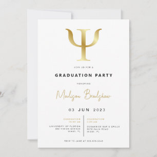 Modern Psychology Graduation Party Invitation