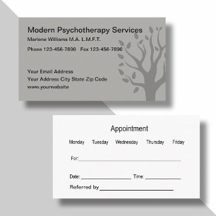 Modern Psychotherapy Appointment Card