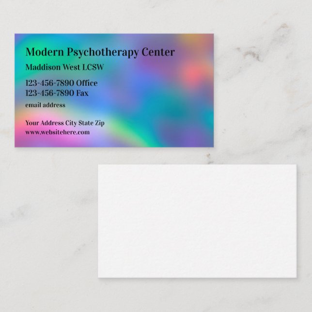 Modern Psychotherapy Mental Health Counsellor Business Card (Front/Back)