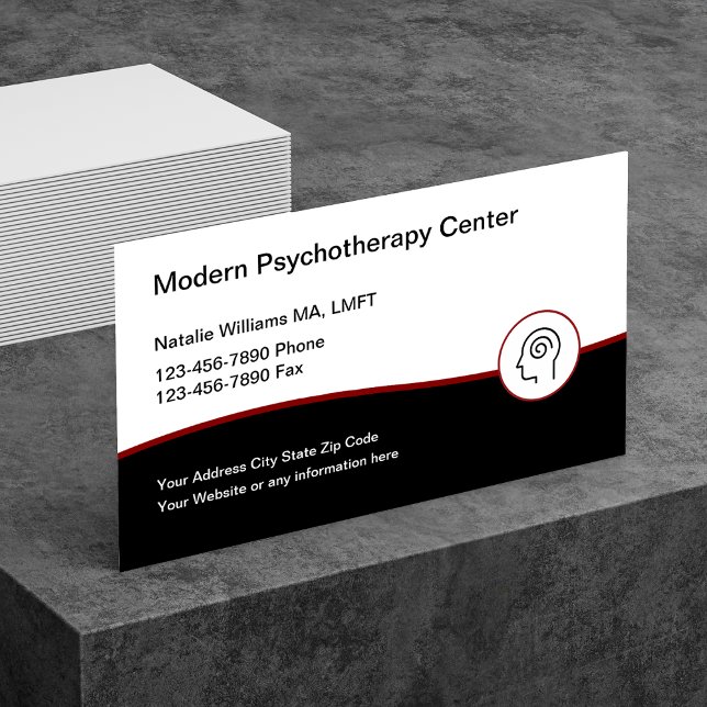 Modern Psychotherapy Services Business Card (Creator Uploaded)
