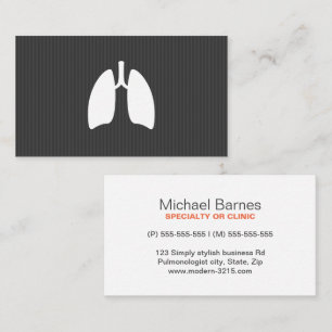 Modern pulmonology pulmonologist lungs minimalist business card