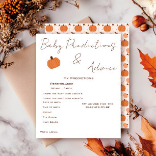 Modern Pumpkin Baby Predictions & Advice Game