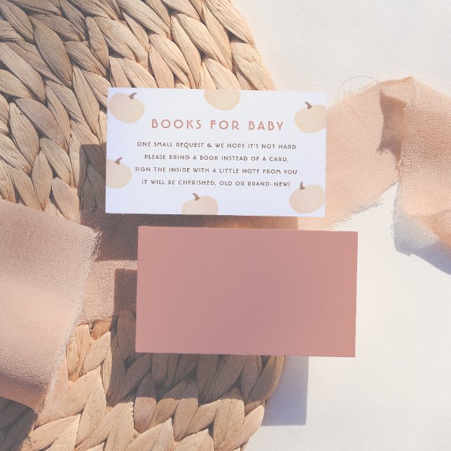 Modern Pumpkin Books for Baby Baby Shower Enclosure Card (Creator Uploaded)