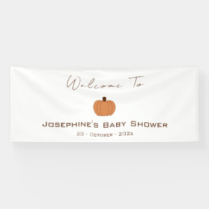 Modern Pumpkin Gender Neutral Baby Shower Banner