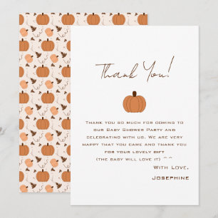 Modern Pumpkin Gender Neutral Baby Shower Thank You Card